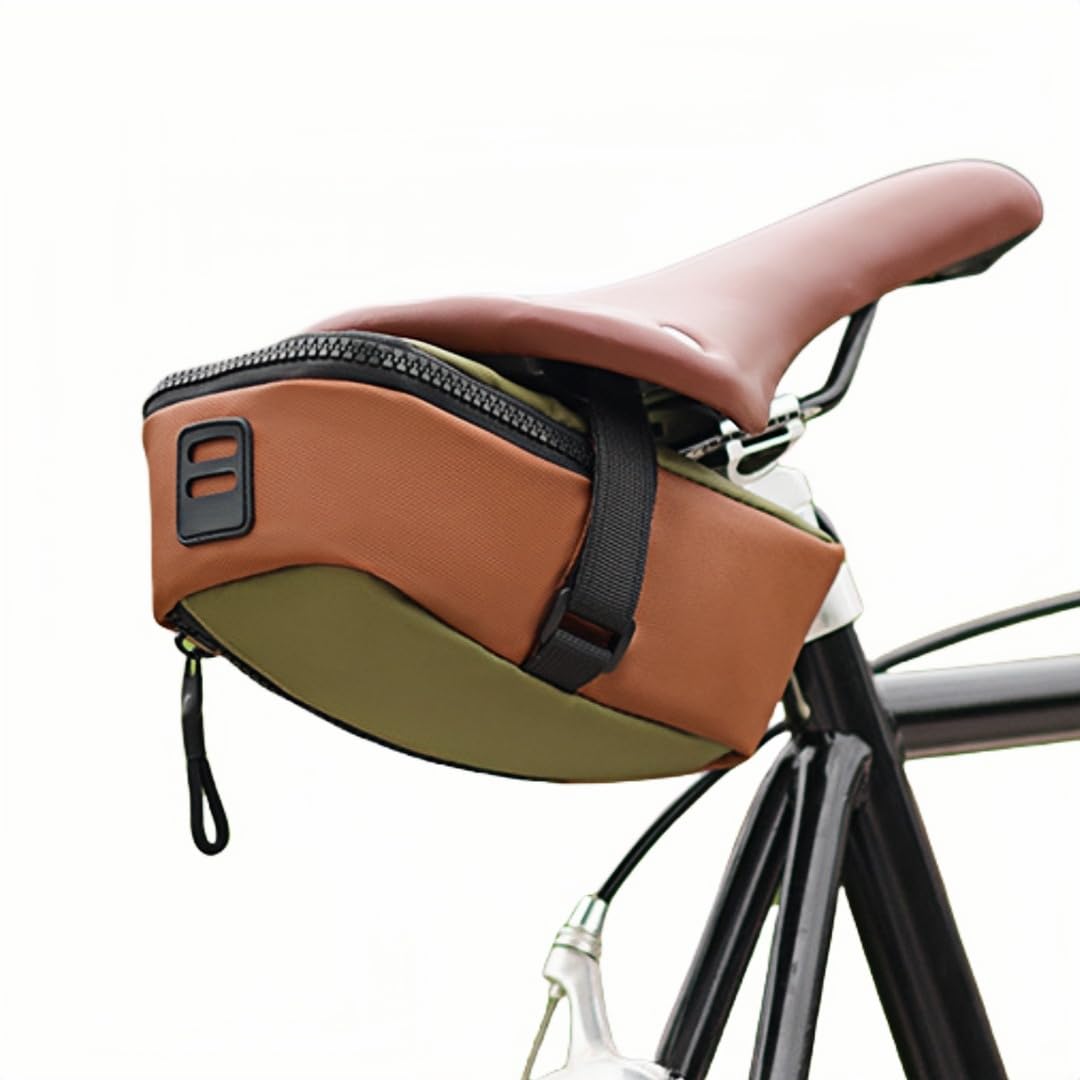 MEETOZ Fahrrad Satteltasche Wasserdicht Radfahren Satteltasche Fahrrad Fahrradtasche Fahrradsatteltasche (Nur Tasche) (Braun) von MEETOZ