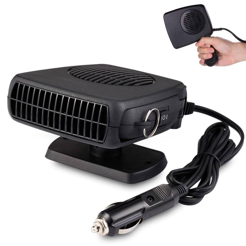 MEETTIKEY Auto Heizung 12V, 150W 12V Heizung Schnelle Heizung Abtauen Stecker in Zigarettenanzünder Auto Heizung kann um 360° gedreht werden, abnehmbar, Handheld Windschutzscheibe Ventilator 2 in 1 von MEETTIKEY