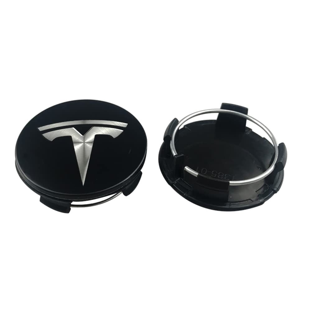 4 Stück Auto Nabendeckel Radmittenkappen für Tesla Roadster Model 3 SXY 58mm, Nabenkappen Radnabenkappen Staubschutzabdeckung Radnabenabdeckung Wasserdicht Zubehör,F von MEFFEE