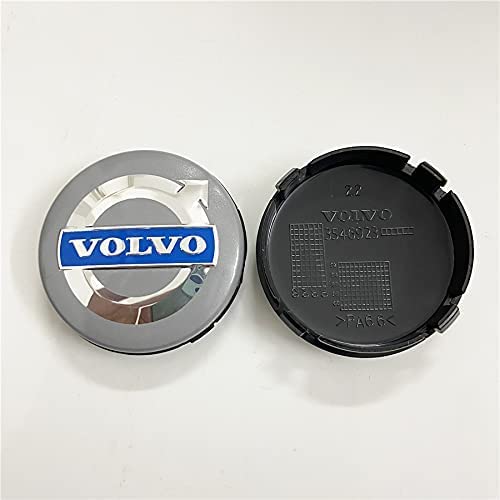 4 Stück Auto Nabendeckel Radmittenkappen für Volvo V40 V60 V90 S60 S40 V70 XC70 XC60 XC90, Nabenkappen Radnabenkappen Staubschutzabdeckung Radnabenabdeckung Wasserdicht Zubehör,Grey von MEFFEE