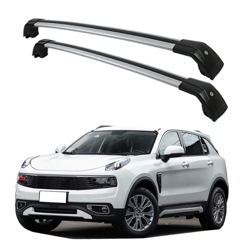 Dachträger-Querstangen Dachträger-Set Dachträger aus Aluminium für Lynkco 01 02 SUV 4 2018+ 2 Stücke,Black~Silver von MEFFEE