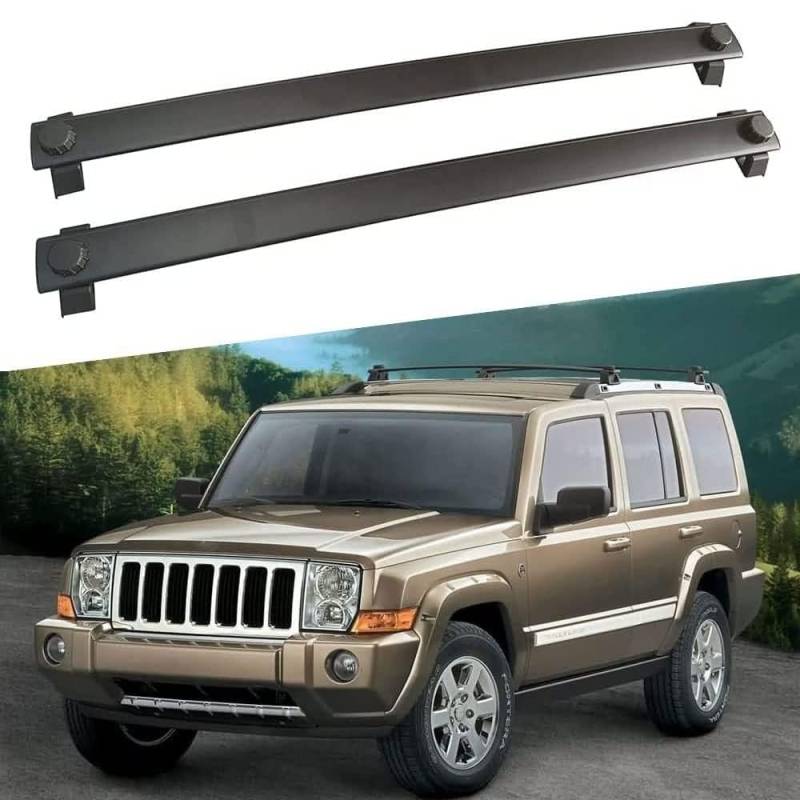 MEFFEE Aluminium Dachträger für Jeep Commander 2002-2010, 2 Stücke, 180 kg Tragfähigkeit, Auto-kompatibel von MEFFEE