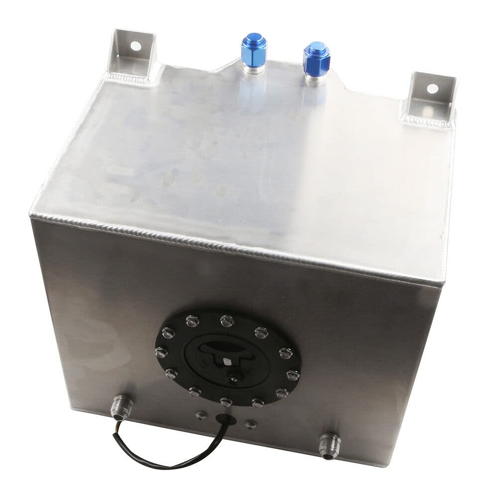 MEHOOSPVN 20L Universal Aluminum Treibstofftank Kraftstofftank mit Ölstandsensor,0-90 Ohm, Metall Kraftstoffkanister Aluminium Renntank Treibstofftank Kraftstofftank Motorsport Benzintank von MEHOOSPVN