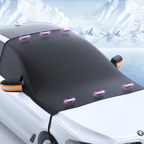 Mein Maison Icecover - Magnetische Auto Schneeabdeckung Magnetische Windschutzscheibenabdeckung für Auto – Wasserdicht, Faltbar, 6 Magneten, Schutz gegen Schnee, EIS, Frost und Sonne von MEIION