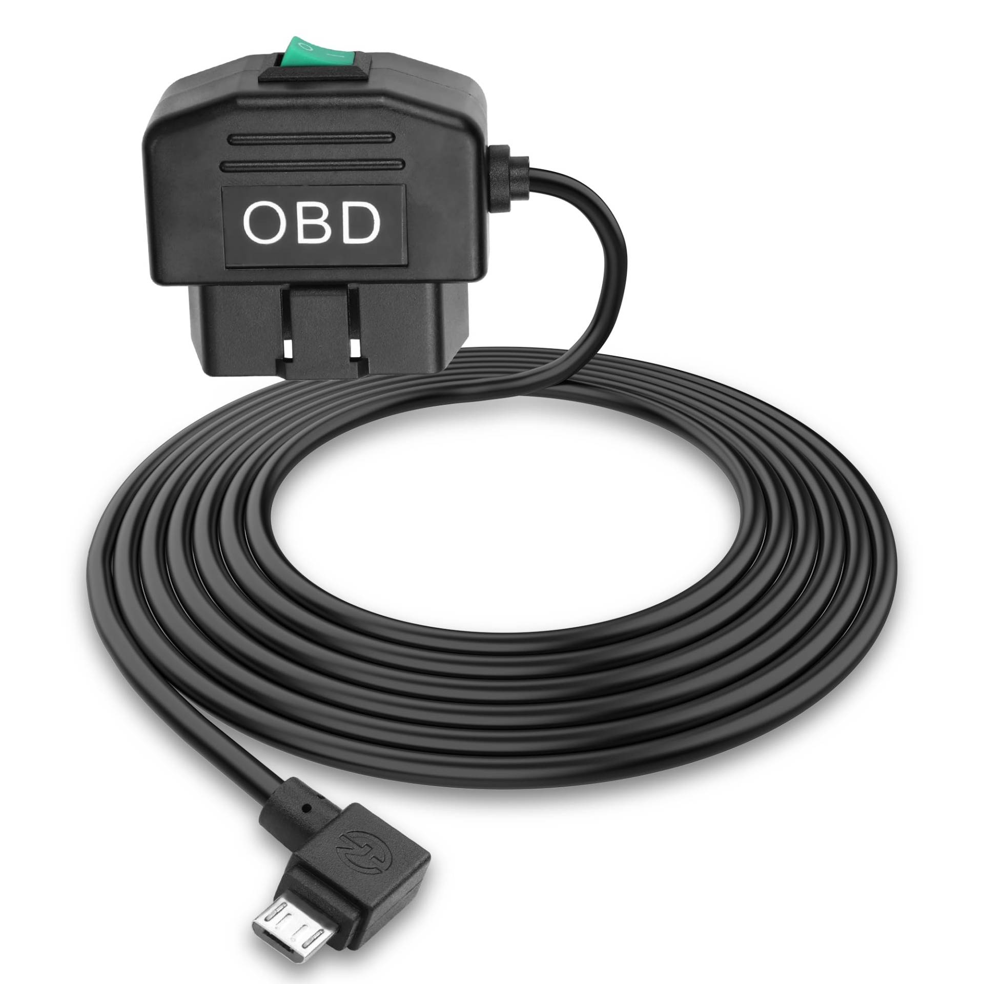 MEIRIYFA OBD Stromkabel für Dash Kamera, OBD OBD2 zu Micro USB Adapter Hardwire Ladekabel mit 24 Stunden Überwachung/Acc Modus Niederspannungsschutz 12-36V zu 5V 3A (3.5M) von MEIRIYFA