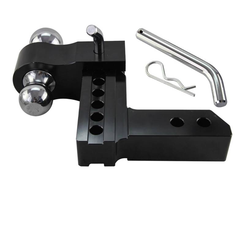 2'' Empfänr 6'' Drop Einstellbare Anhänr Anhänrkupplung Dual Ball Mount 12500lbs for RV LKW Camper Auto Caravan Zubehör(Noir) von MEIVIYA