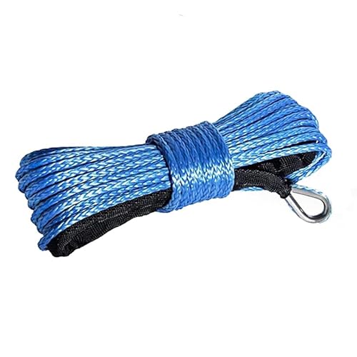 Kinetisches Erholungsseil 8 mm x 15 m Synthetisches Windenseil/Seil UHMWPE-Kabel mit Mantel for 4x4 4WD ATV UTV SUV Offroad(Blue) von MEIVIYA