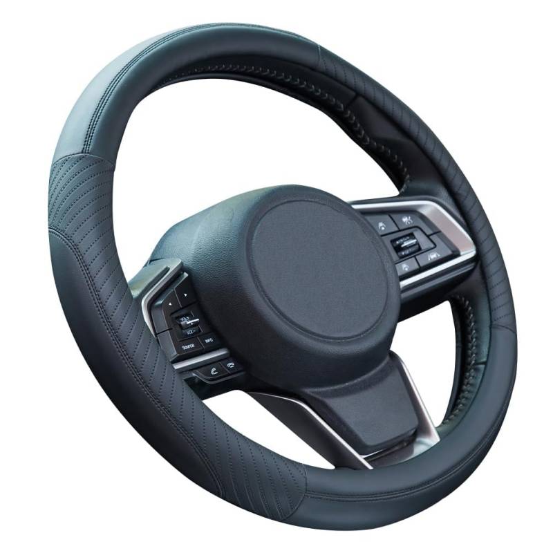 Lenkradabdeckung Lenkradhülle für Audi A6/Avant (4F/C6 Bj.2008-2011), Car Steering Wheel Cover Leather Häkeln Lenkradbezug Satz Anti Rutsch Lenkradhülle,A von MEIYANFA