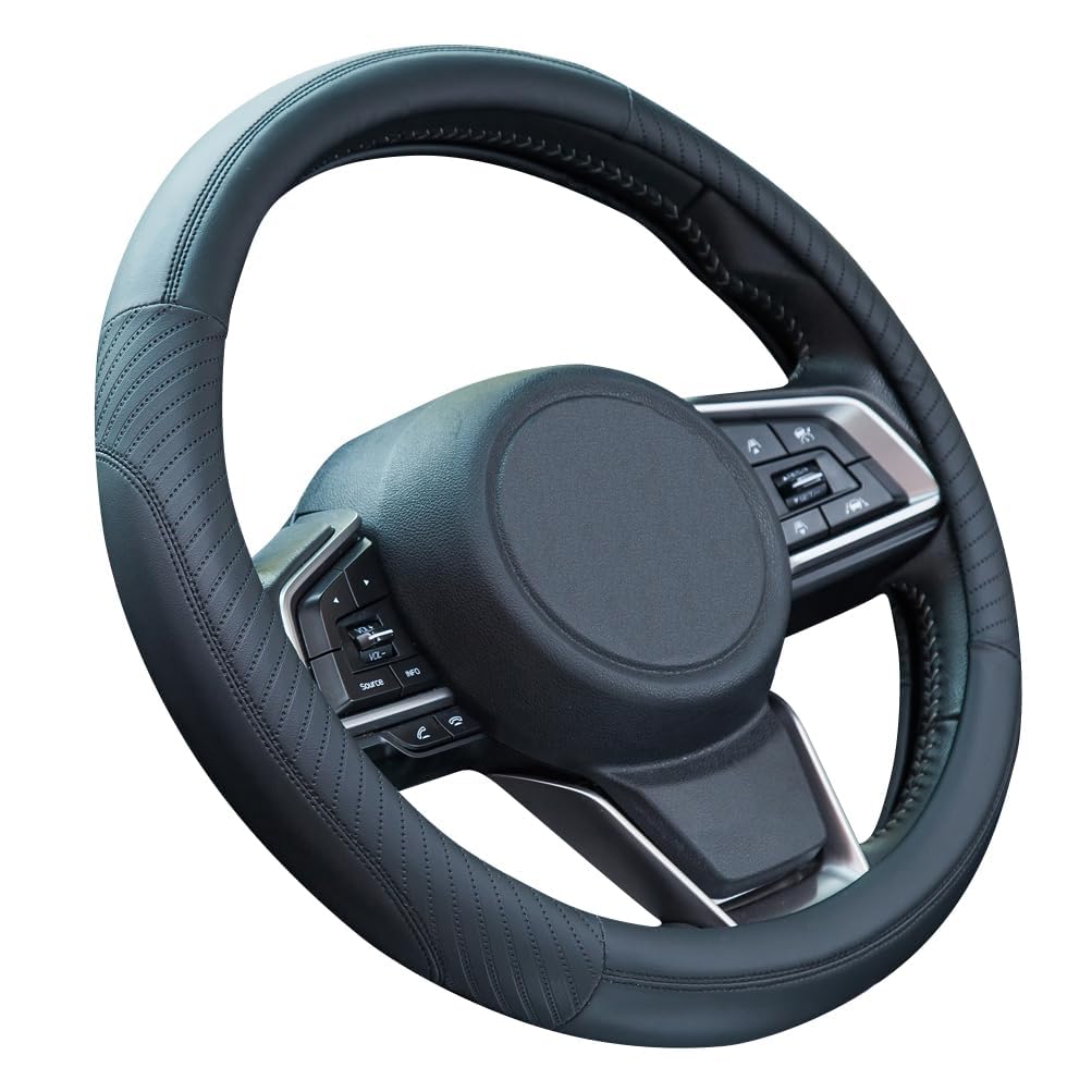 Lenkradabdeckung Lenkradhülle für VW Caddy Alltrack ab Bj.2016-2020, Car Steering Wheel Cover Leather Häkeln Lenkradbezug Satz Anti Rutsch Lenkradhülle,A von MEIYANFA