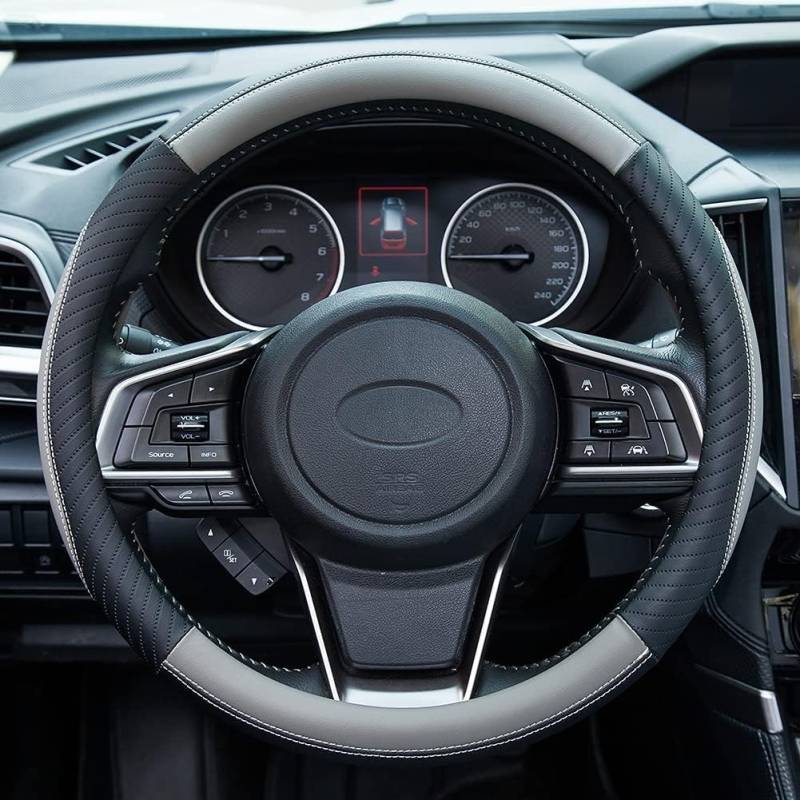 Lenkradabdeckung Lenkradhülle für VW ID.3 ab Bj.2020, Car Steering Wheel Cover Leather Häkeln Lenkradbezug Satz Anti Rutsch Lenkradhülle,B von MEIYANFA