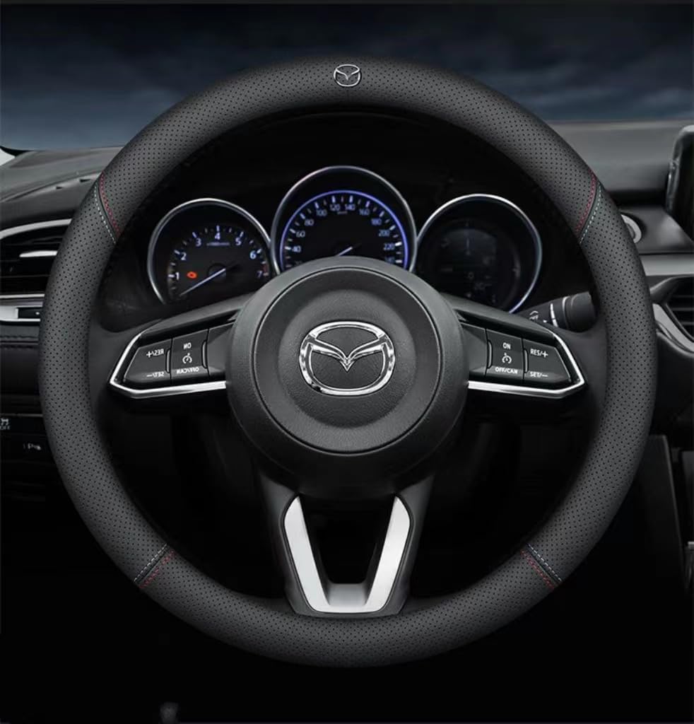 Auto Lenkradbezug, für Mazda 3 2014-2018 Auto Lenkradbezug Anti Rutsch Atmungsaktiv Auto Lenkrad Schutzhülle,C von MEIYULO