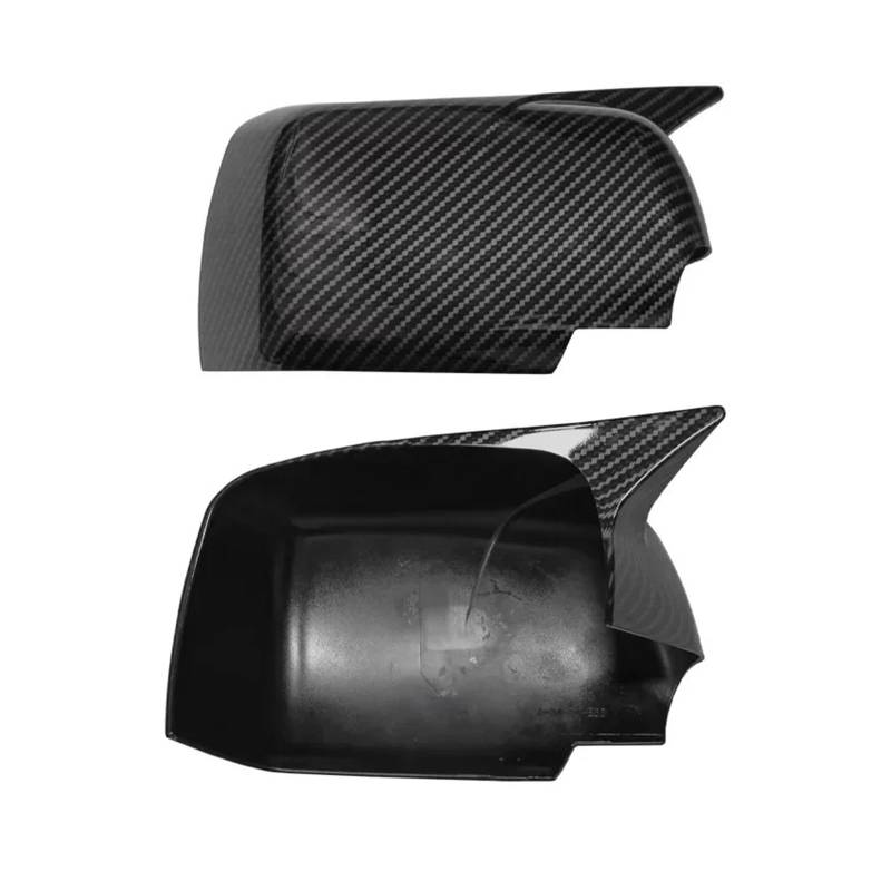 MEIZIYU 2 Stück Rückspiegel-Abdeckkappen, passend for BMW, X5 E53 1999–2006, glänzend schwarz, M-Look-Spiegelabdeckungen Außenspiegelkappen(Carbon fiber pattern) von MEIZIYU