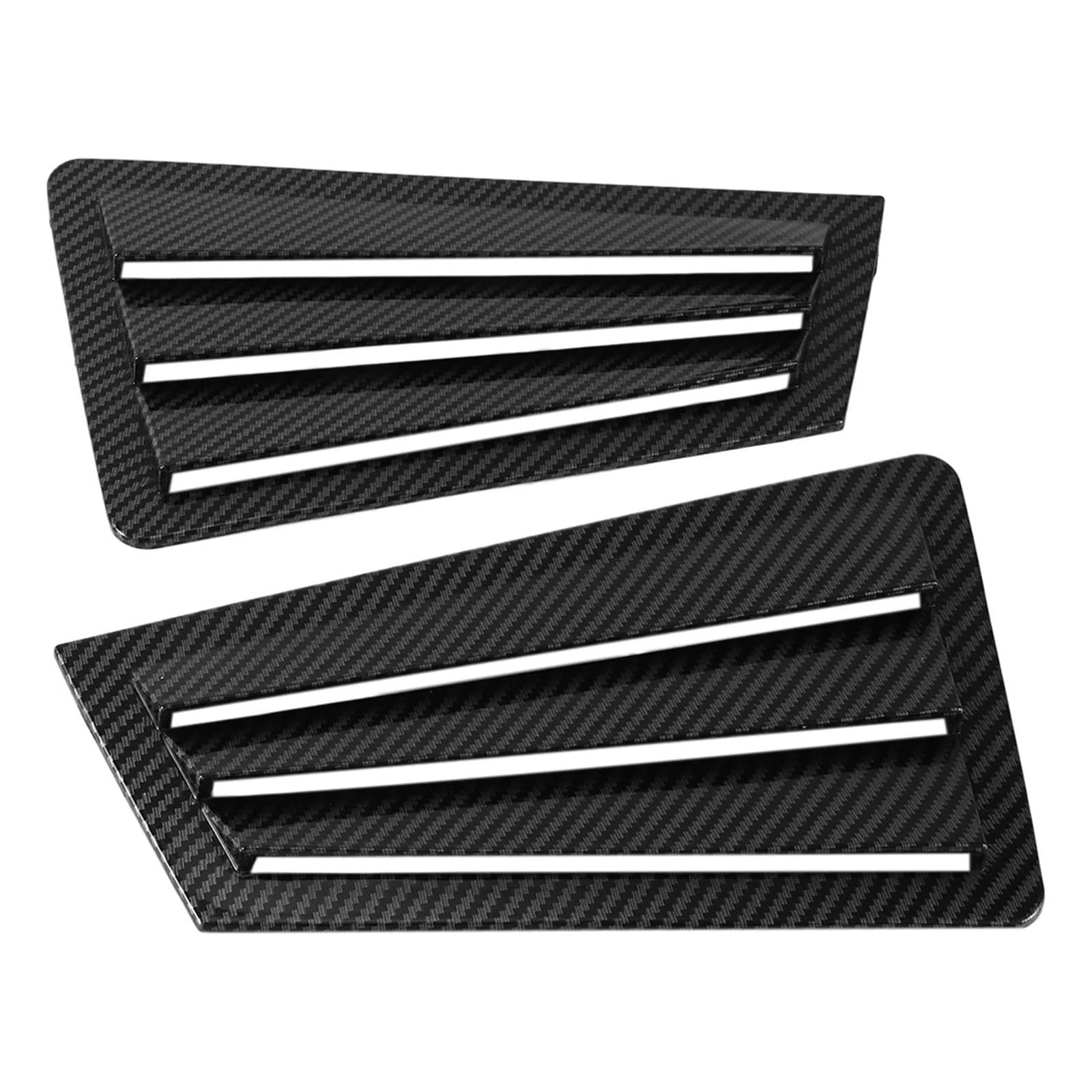 MEIZIYU Aufkleber for die Seitenjalousieabdeckung des Heckfensters passend for Mazda 3 Limousine 2003–2008, Zierleiste, Entlüftungsschaufel, ABS-Kohlefaser-Stil, schwarz glänzende Jalousie Auto Hinter von MEIZIYU