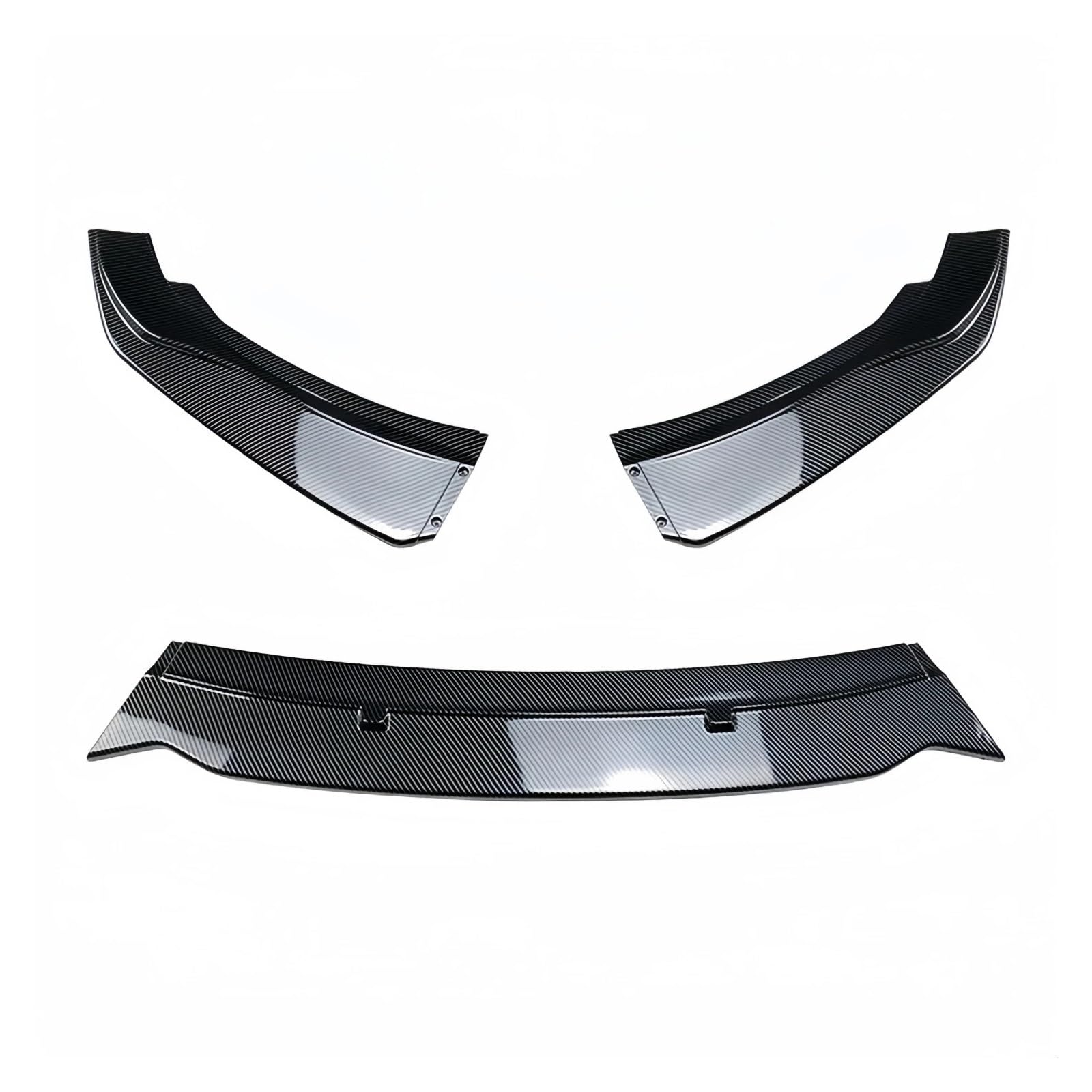 MEIZIYU Auto-Frontstoßstangen-Lippenseitenspoiler, passend for F20 F21 116i 118i 120i 1er-Serie 2011–2019, Carbon-Look-Bodykits, glänzend schwarzer Splitter Aerodynamische Lippe vorne(Carbon Look) von MEIZIYU