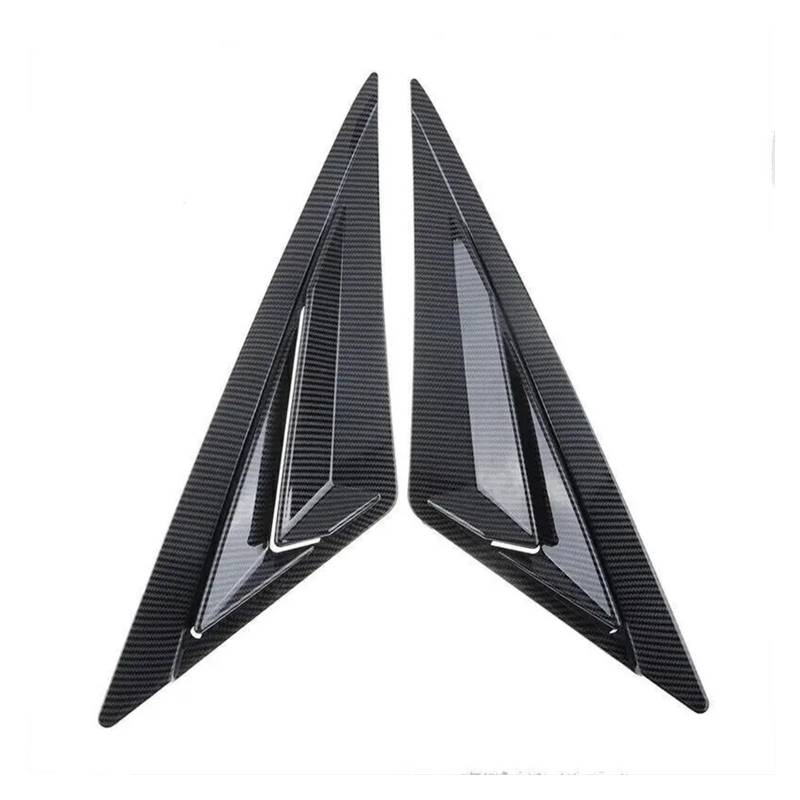 MEIZIYU Auto-Hecklamellenfenster-Abdeckungs-Trim-Aufkleber Fit for Hyundai Elantra 2021-2022 Vent Scoop ABS Carbon Fiber Gloss Black Side Shutter Auto Hintertür Fensterladen Abdeckungsverkleidung(Carb von MEIZIYU