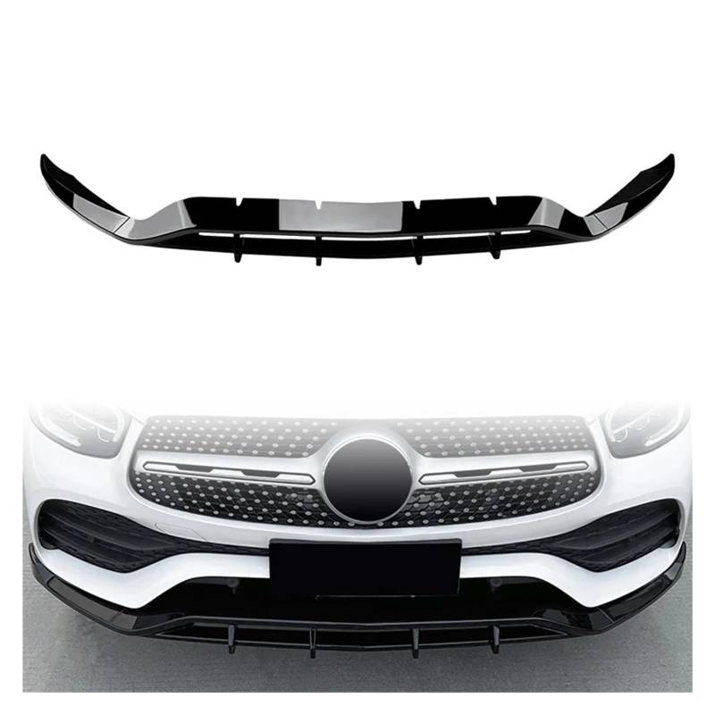 MEIZIYU Frontstoßstangen-Lippenspoiler, passend for GLC-Klasse X253 GLC300 GLC350e Sport 2020–2022, Auto-Splitter-Verkleidungszubehör Aerodynamische Lippe vorne(Glossy Black) von MEIZIYU