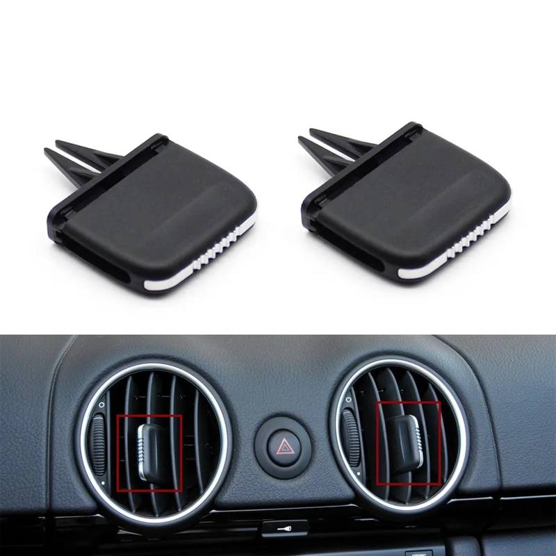 MEIZIYU Vorderer Armaturenbrett-A/C-Entlüftungsauslass-Grillrahmen-Zierlaschenclip, passend for Porsche, Cayman Boxster 987 2006–2012 Belüftungsclip-Schieber(2pcs Slider) von MEIZIYU