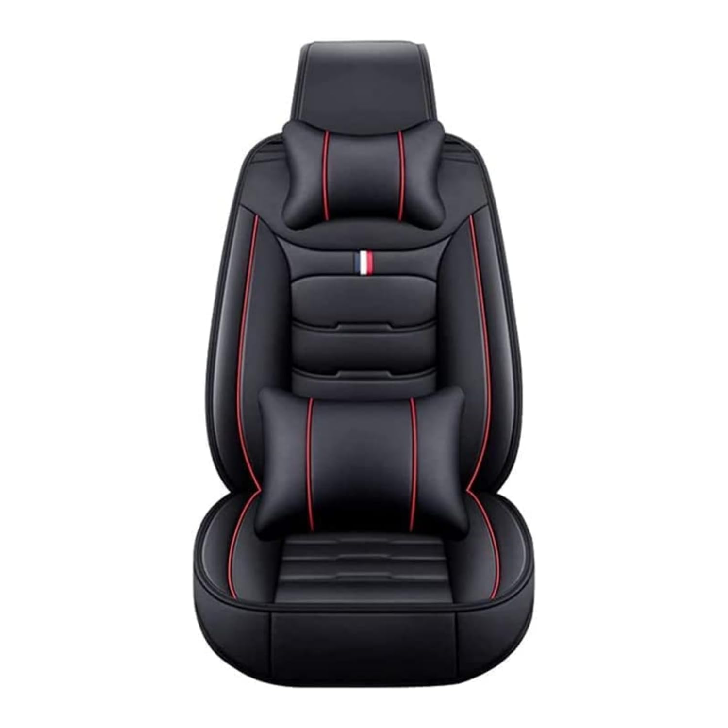 MEJEJO Auto Sitzbezüge für VW Touareg 2000-2023,Leder Allwetter wasserdichte 5 Seat Vorne und Hinten Set Auto Innenraum Zubehör,LuxuriousSet-Black-red von MEJEJO