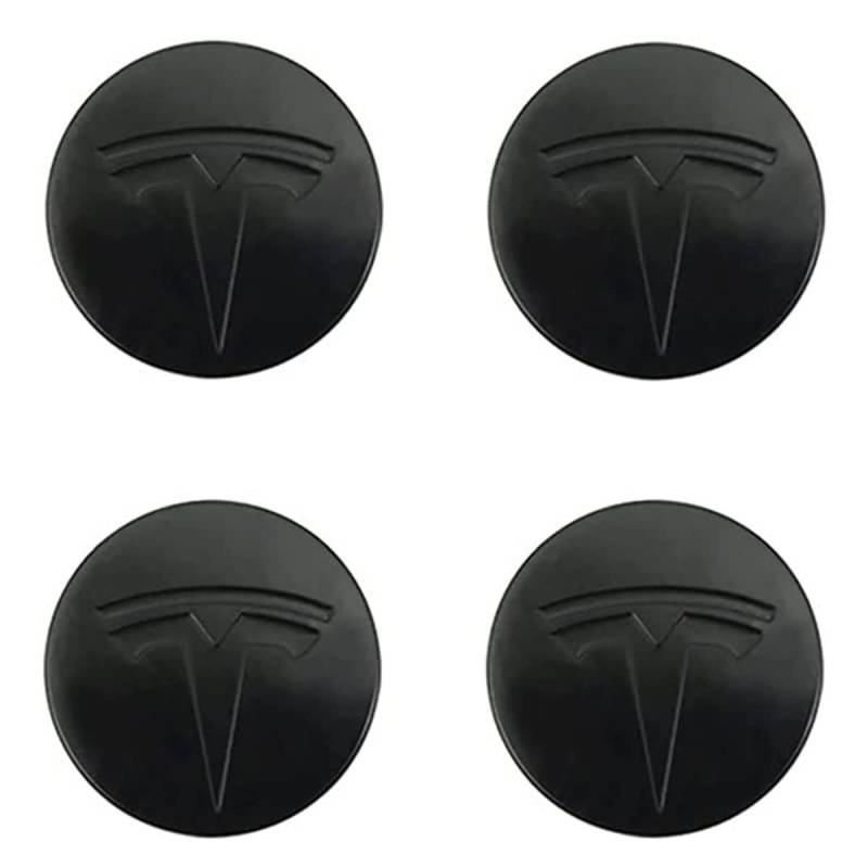 MELBIZ 4 Stück Radmittenkappen für Tesla Model 3 X S, 56mm Nabendeckel, Ersetzbar Radnabenabdeckung, mit Logo-Emblem-Aufkleber, Wasserdicht Staubdicht, Schmücken Zubehör von MELBIZ