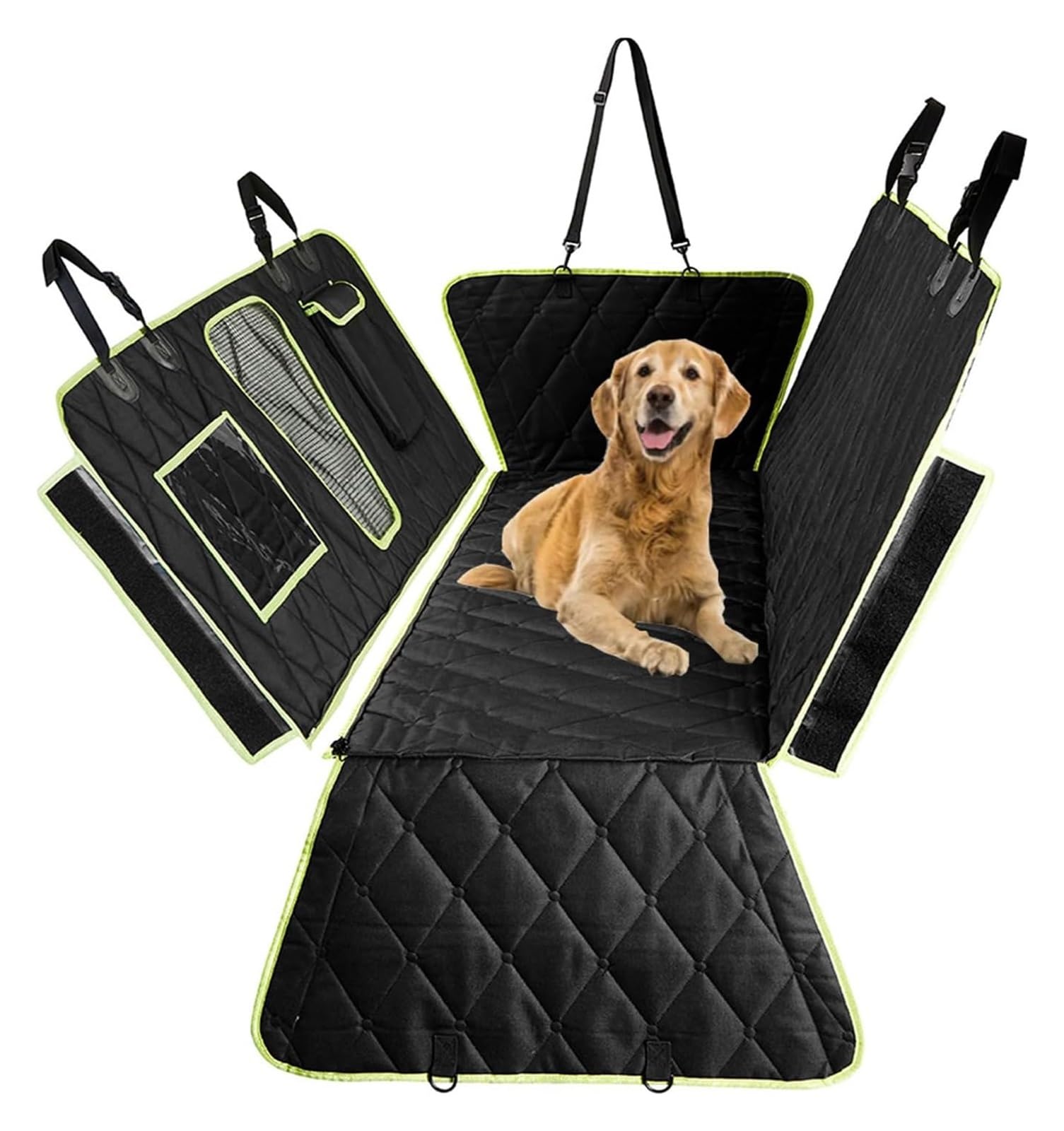 Autositzbezug for Hunde, 4-in-1-Autositzbezug for Hunde for die Rückbank, mit Hängematte for Autos und SUVs – strapazierfähig, for Reisen mit Haustieren, langlebig, 600D, 6-lagig, kratzfest, rutschfes von MEMEM