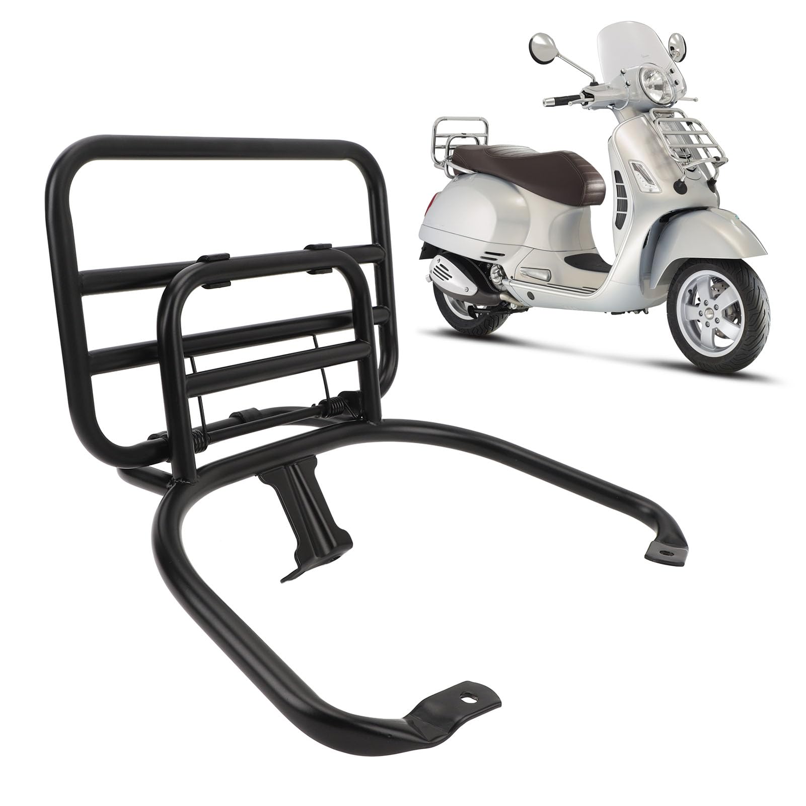 MENDUNER Motorrad Gepäckträger für Vespa Primavera 150 Sprint, Hochbelastbarer Hinterer Gepäckträger, Ersatz für Vespa Primavera 150 Sprint 150 (Black) von MENDUNER