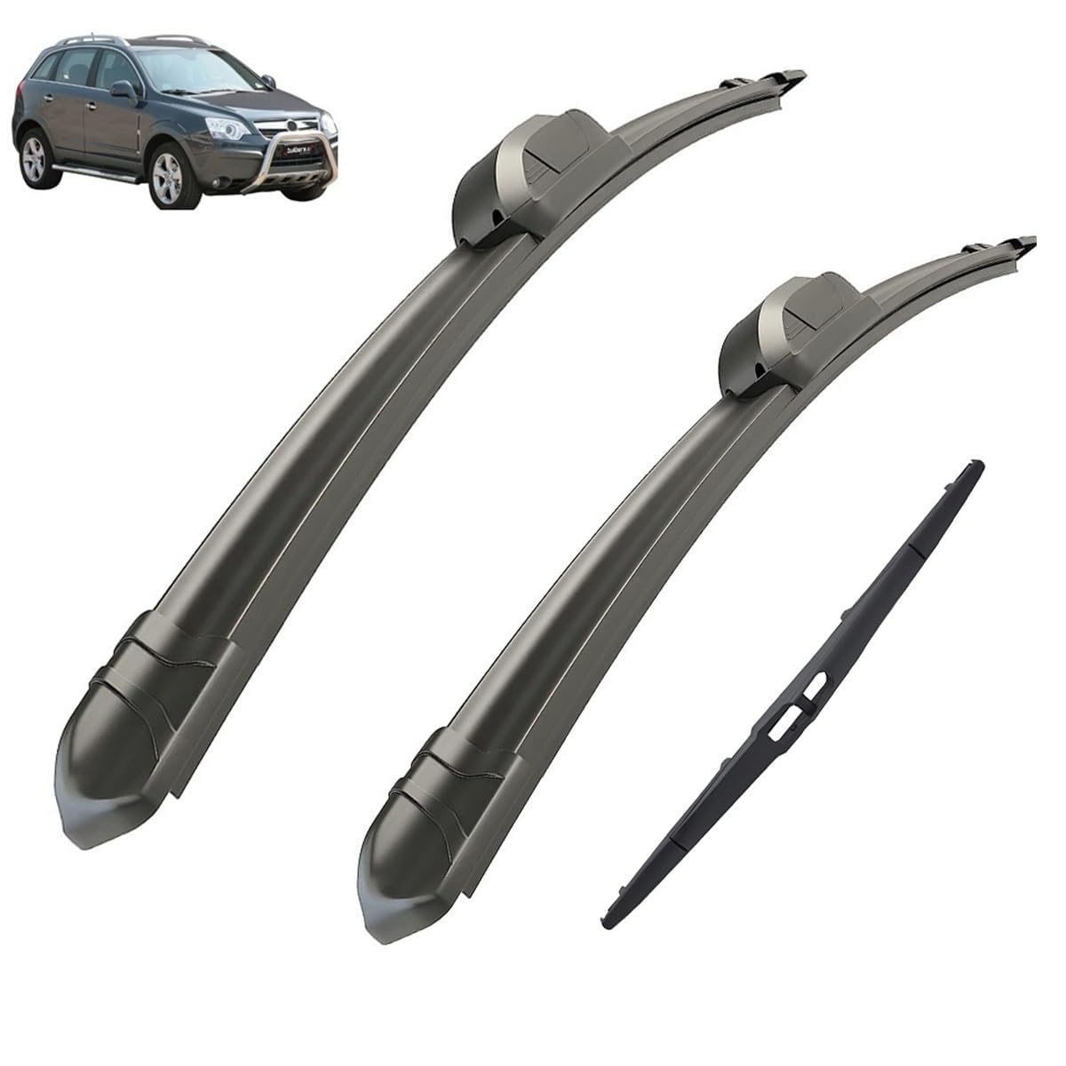 3-teiliges Scheibenwischer-Set for vorne und hinten, kompatibel mit Vauxhall Opel Antara 2006–2019, Windschutzscheibe, Windschutzscheibe, Fenster, 24"16"12" Zoll von MENGCH