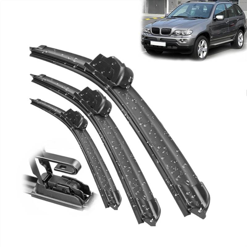 Scheibenwischer Teile Für BMW X5 E53 2000-2006 Scheibenwischer Vorne Und Hinten Wischerblätter Set Kit Windschutzscheibe Windschutzscheibe 24"22" 18" Teile von MENGCH