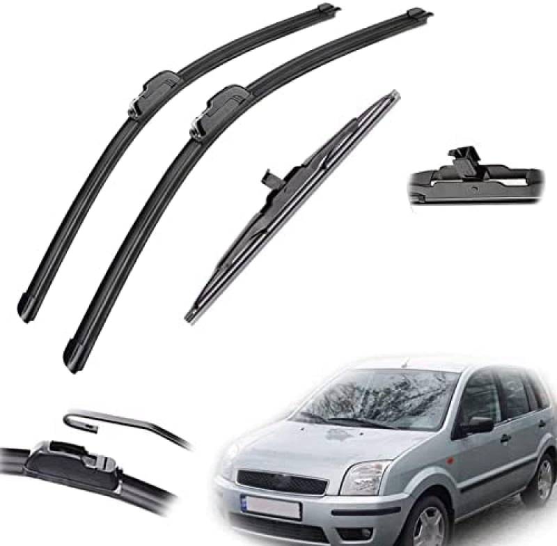 Scheibenwischer für Ford für Fusion Hatchback 2002 2003 2004 2005 2006 2007 2008 2009 2010 2011 2012 Vorne Hinten Scheibenwischerblätter Bürsten Cutter Zubehör 22"+16"+11" Teile von MENGCH