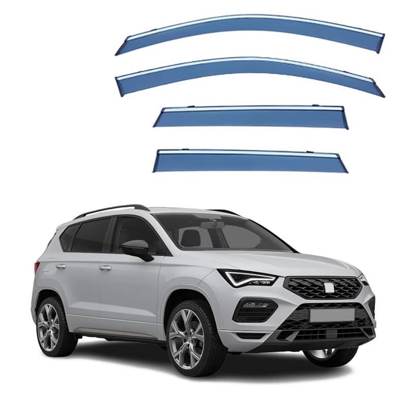 4 Stück Auto Autofenster Windabweiser für Seat Ateca MK1-KH7 2016 2017 2018 2019 2020 2021 2022 2023+, Seitenscheiben Regenabweiser Schatten Deflektoren Auto Zubehör von MEOMO