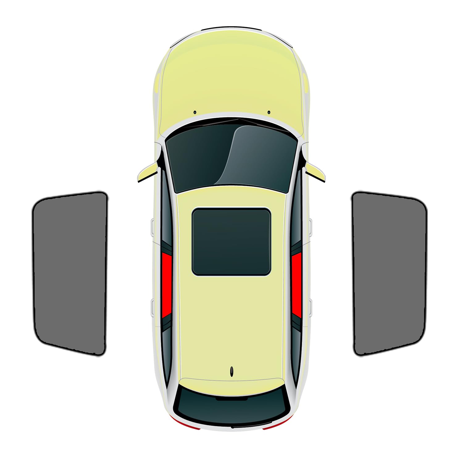 Für Skoda Rapid Spaceback, Auto Seitenscheibe Sonnenschutz, Sonnensicherer Hize und UV Strahlen Sichtschutz Auto Zubehör,2Pcs-Rear Window von MEOMO