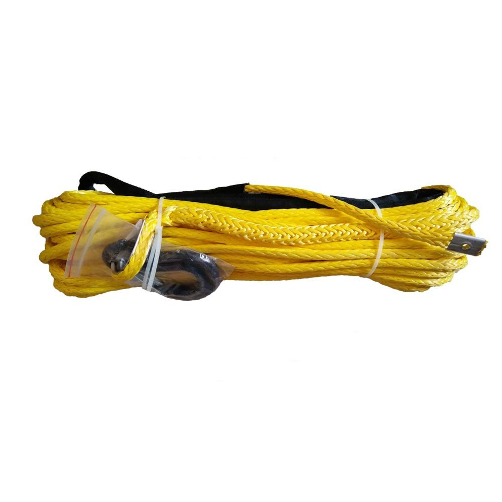 Windenkabel 14mm x 28m Synthetisches Winch Line Seilkabel mit Scheide Großartiges Aussehen und Kompatibilität(Yellow) von MERHOVO