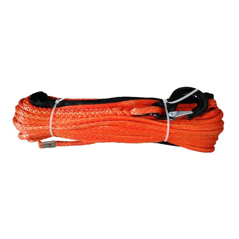 Windenkabel 14mm x 30 mtrs Warn Winch Line mit Haken for Offroad Großartiges Aussehen und Kompatibilität(Orange) von MERHOVO