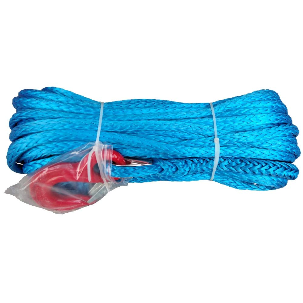 Windenkabel 14mm x 30m Synthetic Faser Winch Line Kabelseil mit Haken for ATV/UTV graues Seil Großartiges Aussehen und Kompatibilität(Blue) von MERHOVO