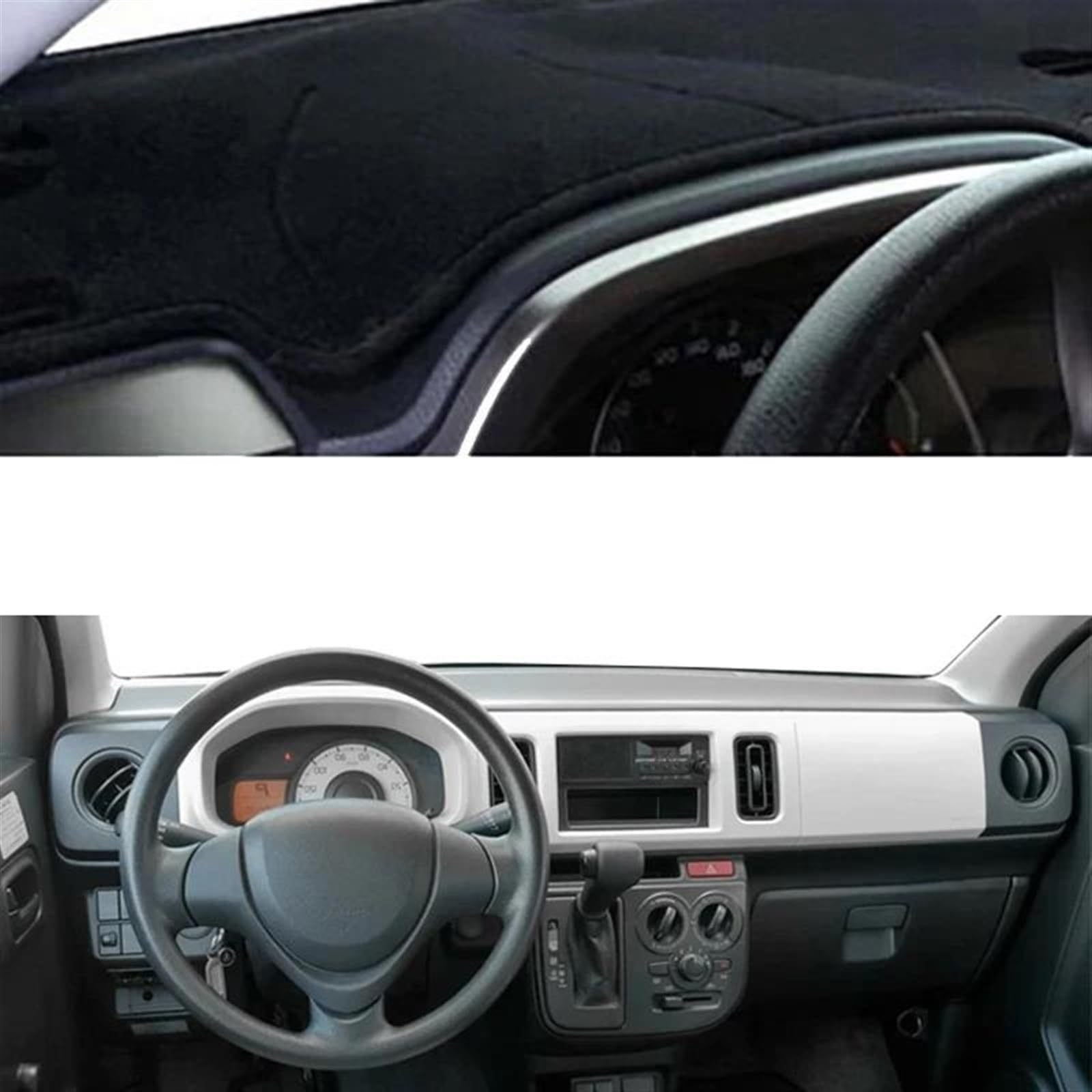 Armaturenbrett Teppich Auto Armaturenbrett Abdeckung Dash Matte Teppich Für Suzuki Für Alto 2019 2020 2021 2022 Anti-Sonnenschutz Auto Protector Teppich(Black LHD) von MESKEL