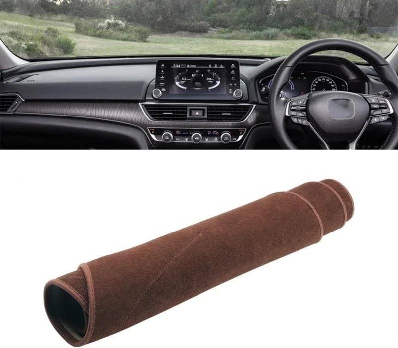 Armaturenbrett Teppich Auto Armaturenbrett Abdeckung Für Accord 10th 2018 2019 2020 2021 2022 Instrument Schreibtisch Sonnenschutz Matte Dash Pad(B RHD Brown) von MESKEL