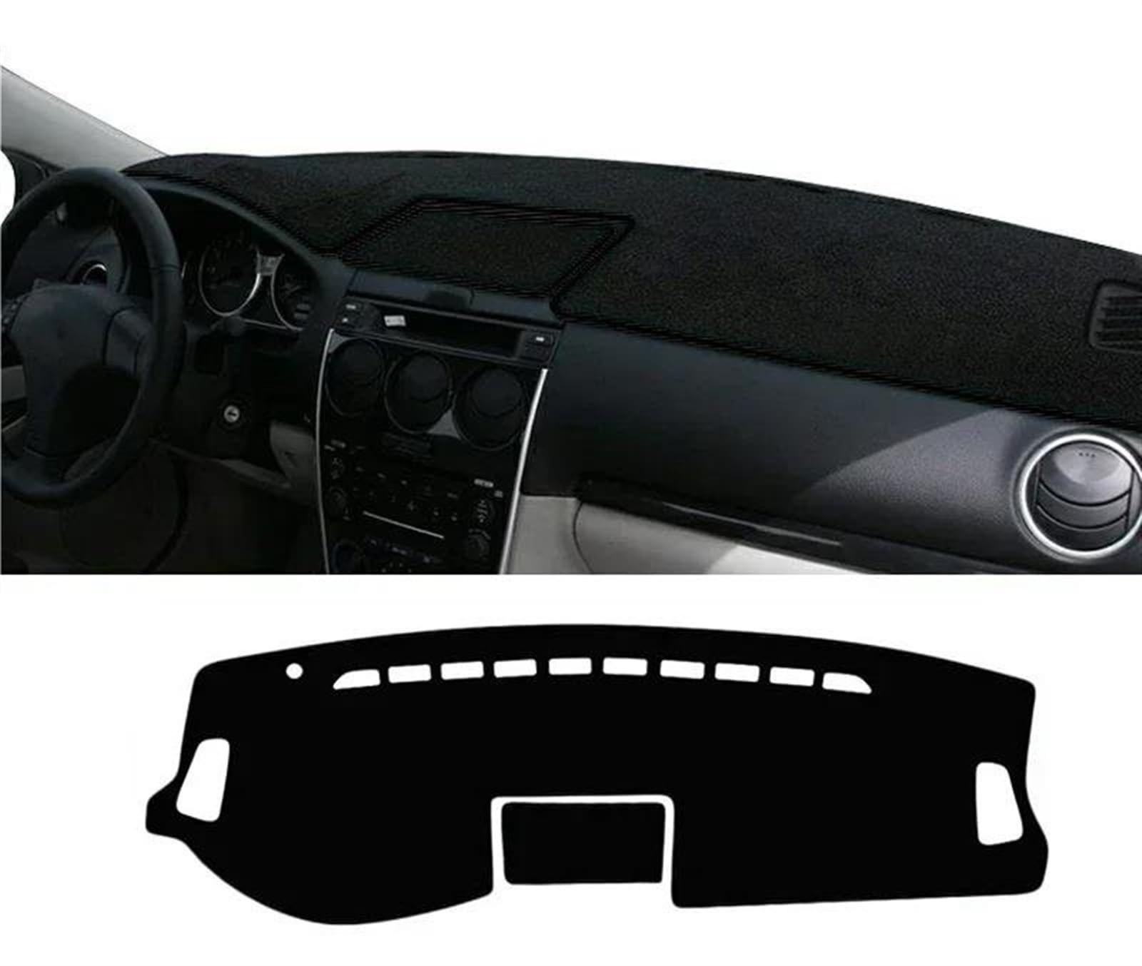 Armaturenbrett Teppich Auto Armaturenbrett Abdeckung Für Mazda 6 GG 2002 2003 2004 2005 2006 2007 Instrument Schreibtisch Sonnenschutz Matte Dash Pad(A LHD Black Side) von MESKEL