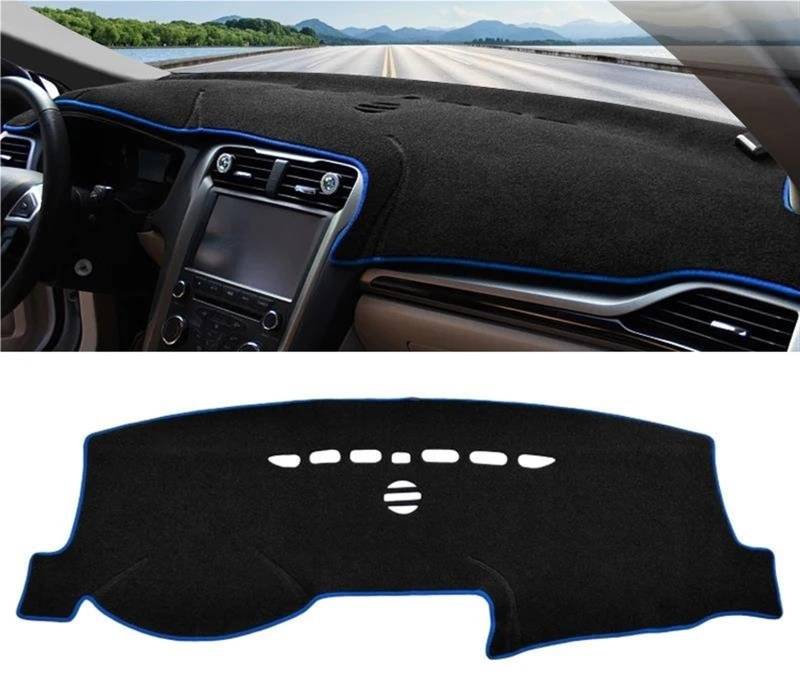 Armaturenbrett Teppich Auto-Armaturenbrett-Sonnenschutz, rutschfeste Unterlage, Für Ford Für Mondeo 5 MK5 Für Fusion 2013 2014 2015 2016 2017 2018 2019(A Blue Side) von MESKEL