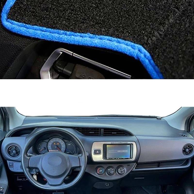 Armaturenbrett Teppich Auto Auto Innen Dashboard Abdeckung Für Toyota Für Vitz 2012 2013 2014 2015 2016 2017 Dashmat Sonnenschutz Teppich(LHD-Blue) von MESKEL