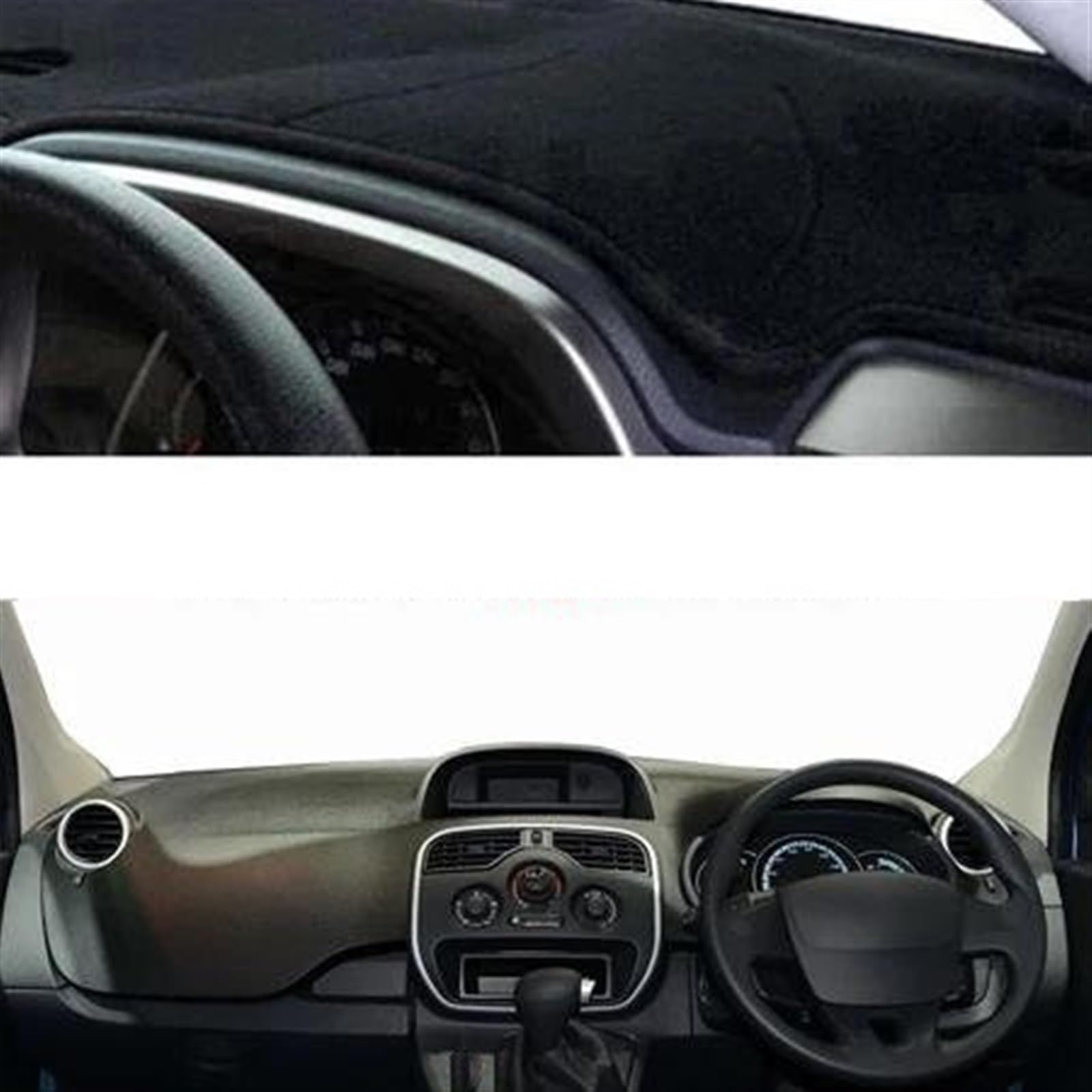 Armaturenbrett Teppich Auto Dashboard Abdeckung Dash Matte Teppich Für Kangoo 2010 2011 2012 2013 2014 2015 2016 2017 2018 2019(Black RHD) von MESKEL