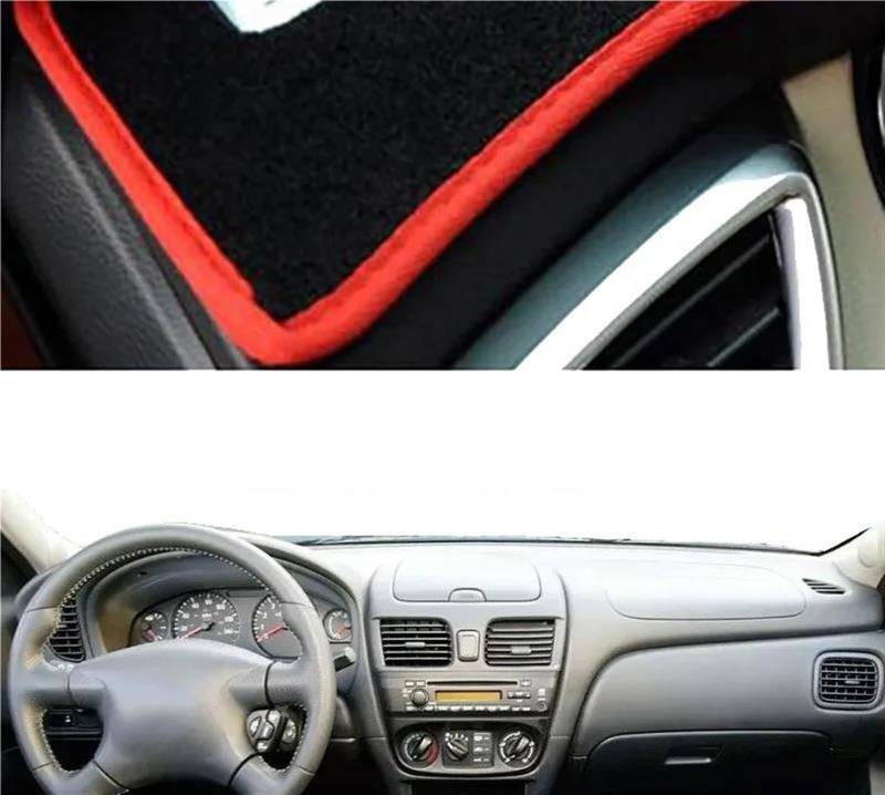 Armaturenbrett Teppich Auto Dashboard Abdeckung DashMat Teppich Cape Für Nissan Für Sentra B15 2000 2001 2002 2003 2004 2005 2006 Konsole Protector(Red LHD) von MESKEL