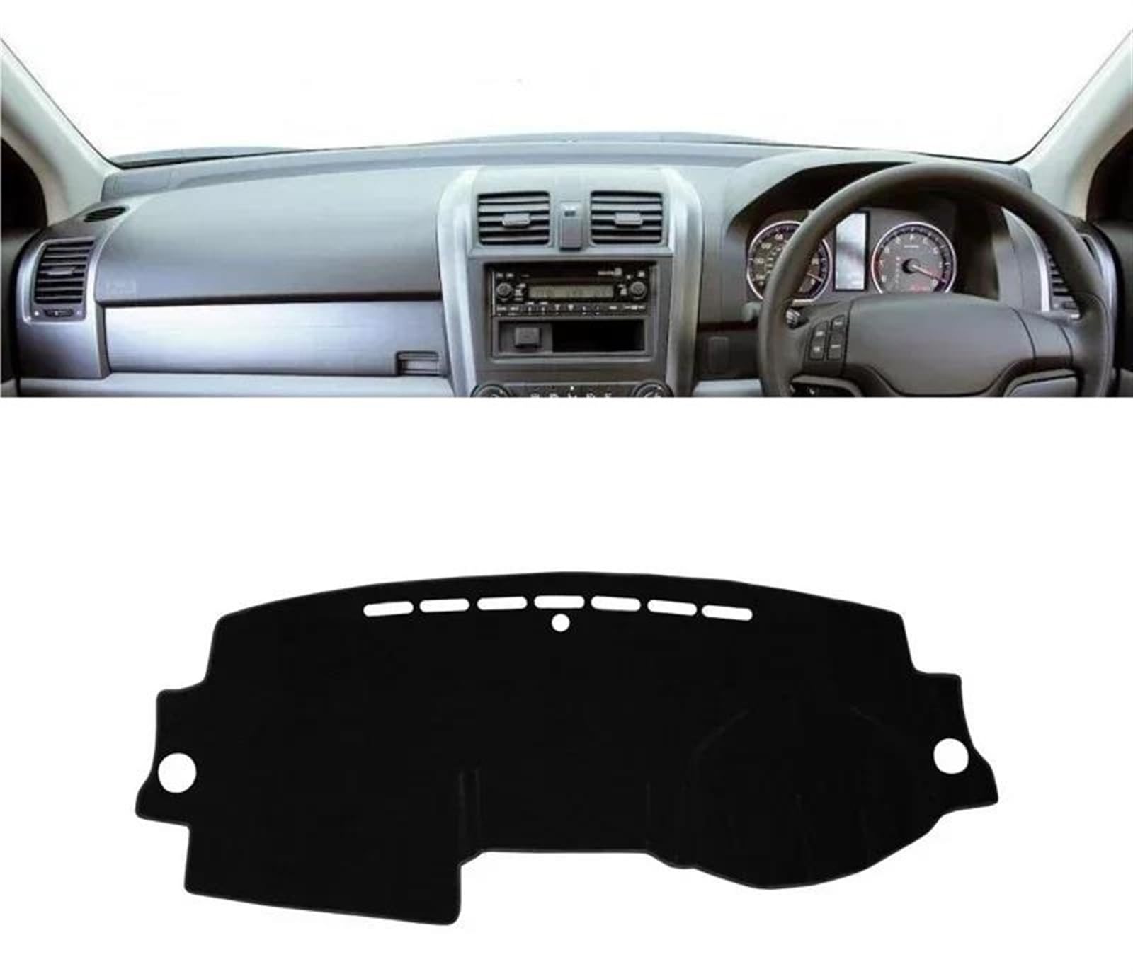 Armaturenbrett Teppich Für CRV Für CR-V III MK3 2007 2008 2009 2010 2011 Auto-Armaturenbrett-Sonnenschutz-Abdeckungspolster Instrumententisch Matte(A Black Side RHD) von MESKEL