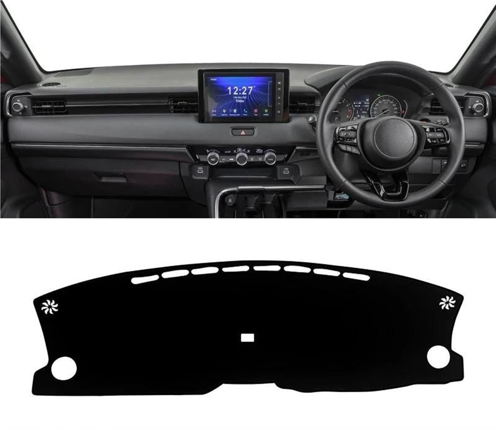 Armaturenbrett Teppich Für HR-V Für HRV HR V 2021 2022 Auto-Armaturenbrett-Abdeckung Sonnenschutzmatten Vermeiden Sie Lichtpads Teppiche Schutzzubehör(A RHD Black Side) von MESKEL