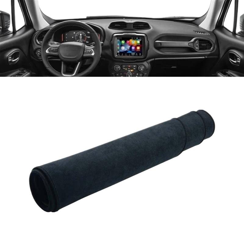 Armaturenbrett Teppich Für Jeep Für Renegade BU 2015-2017 2018 2019 2020 2021 2022 2023 Auto Armaturenbrett Abdeckung Matte Vermeiden Licht Pads(B Black) von MESKEL