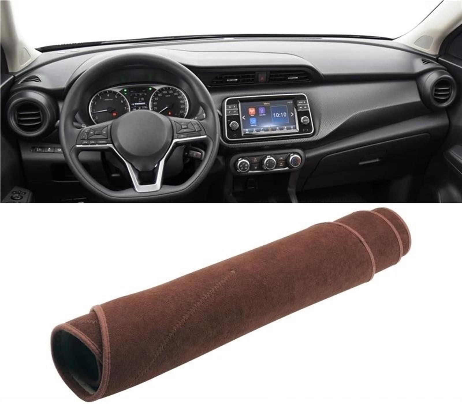 Armaturenbrett Teppich Für Nissan Für Kicks P15 2016 2017 2018 2019 2020 2021 2022 2023 2024 Auto Dashboard Abdeckung Sonnenschutz Matte Vermeiden Licht Pad(B LHD Brown) von MESKEL