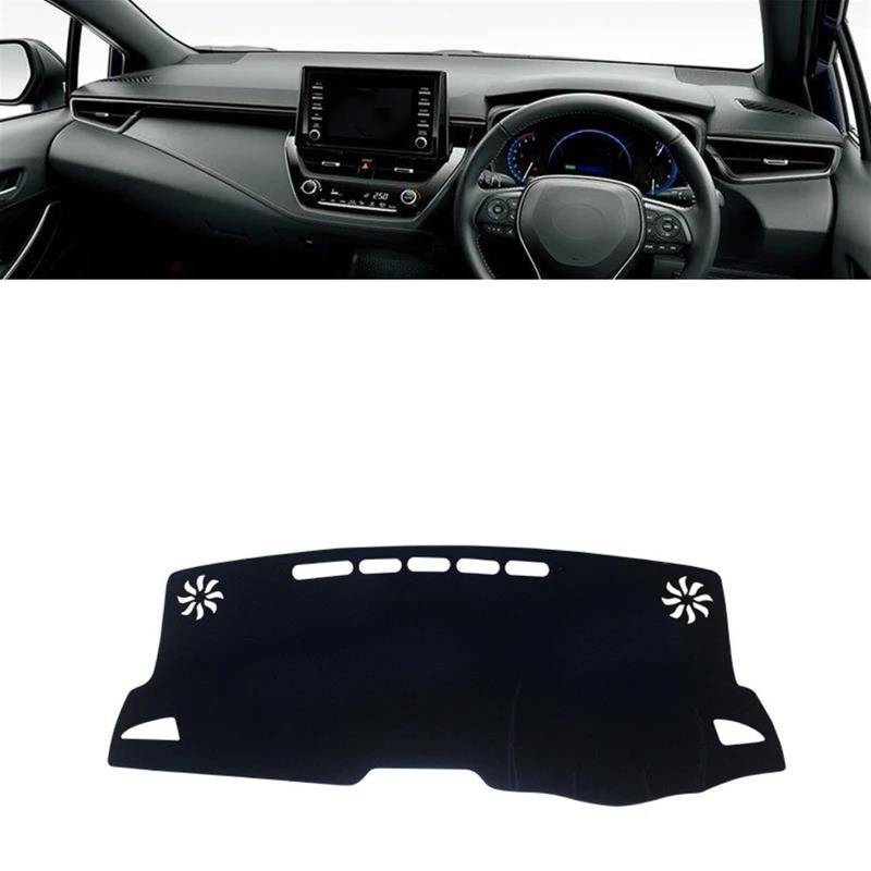 Armaturenbrett Teppich Für Toyota Für Corolla E210 12th 2019 2020 2021 2022 2023 Auto Dashboard Abdeckung Matte Dashboard Sonnenschutz Pad(A RHD Black Side) von MESKEL