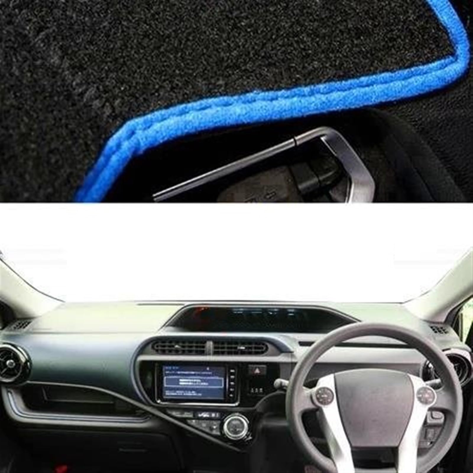 Armaturenbrett Teppich Für Toyota Für Prius C Für Aqua 2011 2012 2013 2014 2015 2016 2017 2018 2019 Auto Dashboard Abdeckung Dash Matte Teppich(Blue RHD) von MESKEL