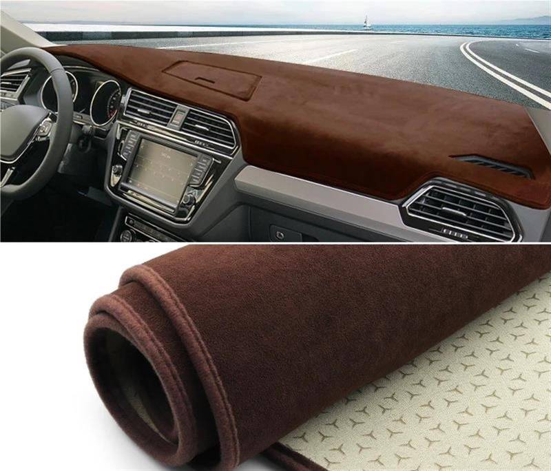 Armaturenbrett Teppich Für VW Für Tiguan MK2 Für Linie 2016 2017 2018 2019 2020 2021 2022 2023 Auto Dashboard Abdeckung Sonnenschutz Matte Pad Teppiche(B LHD Brown) von MESKEL