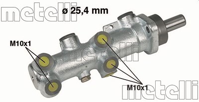 Metelli Hauptbremszylinder [Hersteller-Nr. 05-0239] für Citroën, Fiat, Peugeot von METELLI