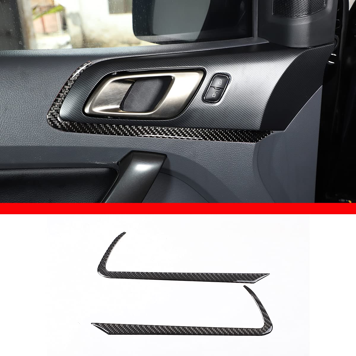 100% echte Kohlefaser Innentürgriff Schüssel Dekoration Ring Trim Cover für 2015-2021 Ford Ranger Autozubehör (2 Stück) von METYOUCAR