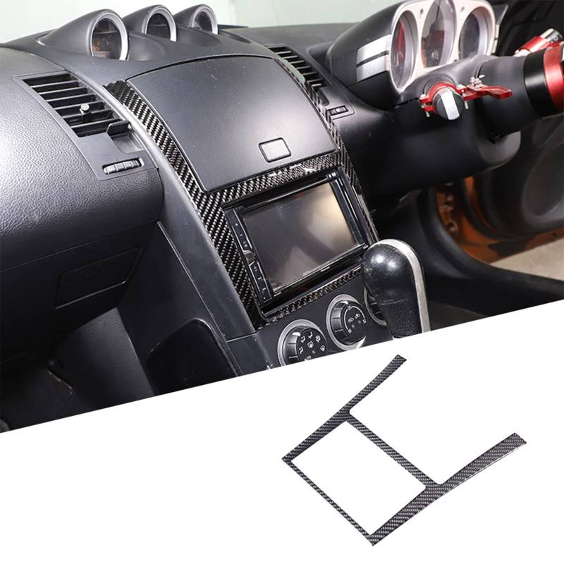 METYOUCAR Für Nissan 350Z 2003–2006 weiche Kohlefaser, Auto-Mittelkonsole, Navigations-Bildschirmrahmen, Dekoration, Aufkleber, Zubehör für Innenräume von METYOUCAR